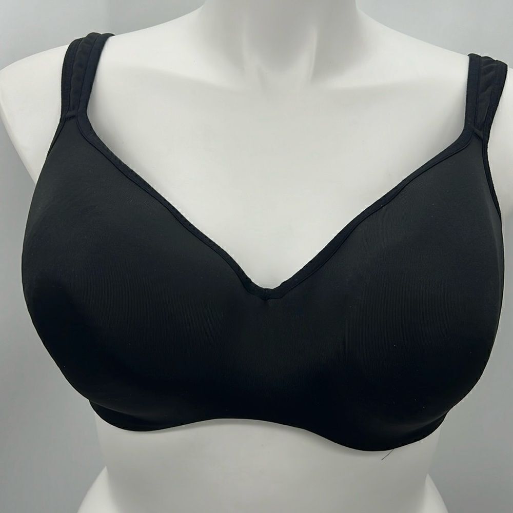 Cacique black smooth lightly lined balconette bra size 46D
